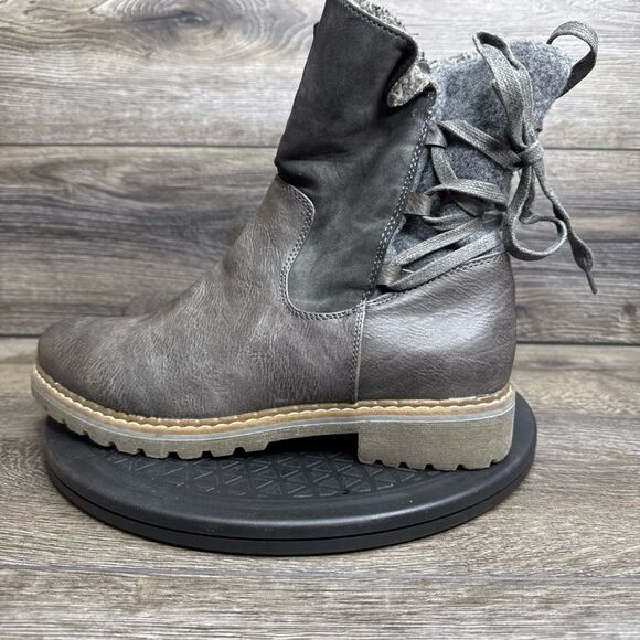 Patrizia By Spring Step Boots Womens Sz 10.5 Nainsi Zip Buckle Biker Boot Brown - Picture 4 of 8